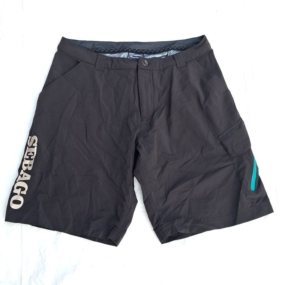 Sebago Men's Size 34 Gray Black Performance Cargo Shorts Sailing Stretch Active